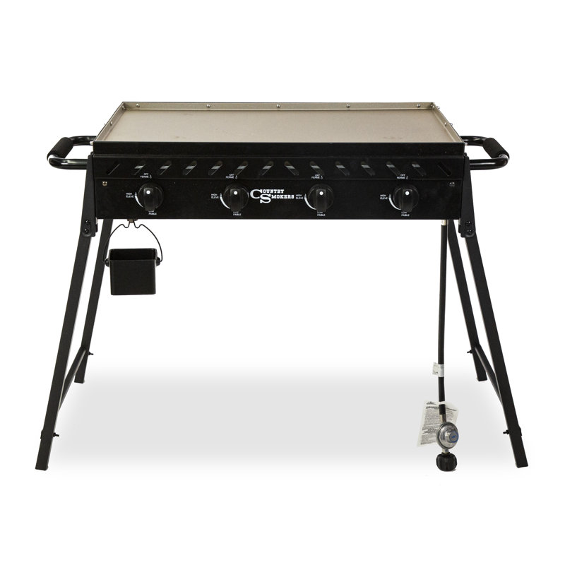 Country Smokers Portable 4Burner Flat Top Liquid Propane Gas Grill